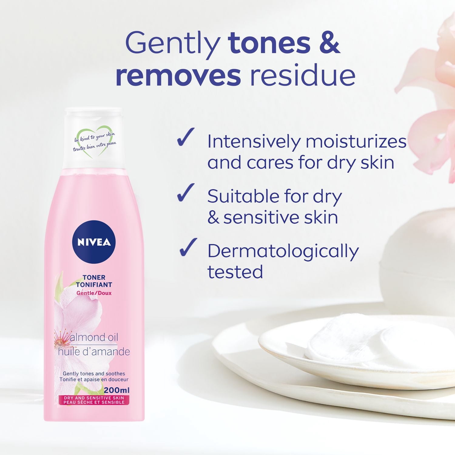 fr-CA NIVEA Tonifiant facial doux pour la peau sèche et sensible, 200 ml