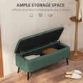 thumbnail image 4 of HOMCOM Banc Ottoman de Rangement, Repose-Pieds en Tissu de Lin Vert Foncé, 4 of 10