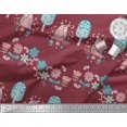 thumbnail image 2 of Soimoi Poly Crepe Fabric Floral,Tree & Owl Kids Printed Fabric 1 Yard 52 Inch Wide, 2 of 3