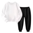 thumbnail image 1 of LIJCC Ensemble Deux Pièces pour Filles, Automne et Hiver, Chandail à Col Rond Rembourré et Pantalon, 1 of 4