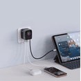 thumbnail image 2 of OXAA 65W GaN 2-Port + 1 Retractable USB-C Fast Wall Charger – Compact High-Speed Adapter for iOS & Android Devices, Laptops & Tablets, 2 of 3