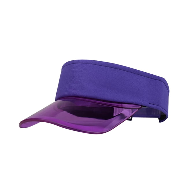 GDREDA Mens Sun Hat Fashion Women Solid Color Sun Protection Topless Transparent Baseball Visor Cap,Purple