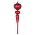thumbnail image 1 of Vickerman MT195403 Ornement Finial Rouge Mat Pailleté 25 Po., 1 of 2