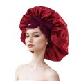 thumbnail image 1 of Decodeary Chapeau Rond en Satin Ruban Polyvalent Aide à la Vie Confortable et Respirant Rouge Vin, 1 of 6