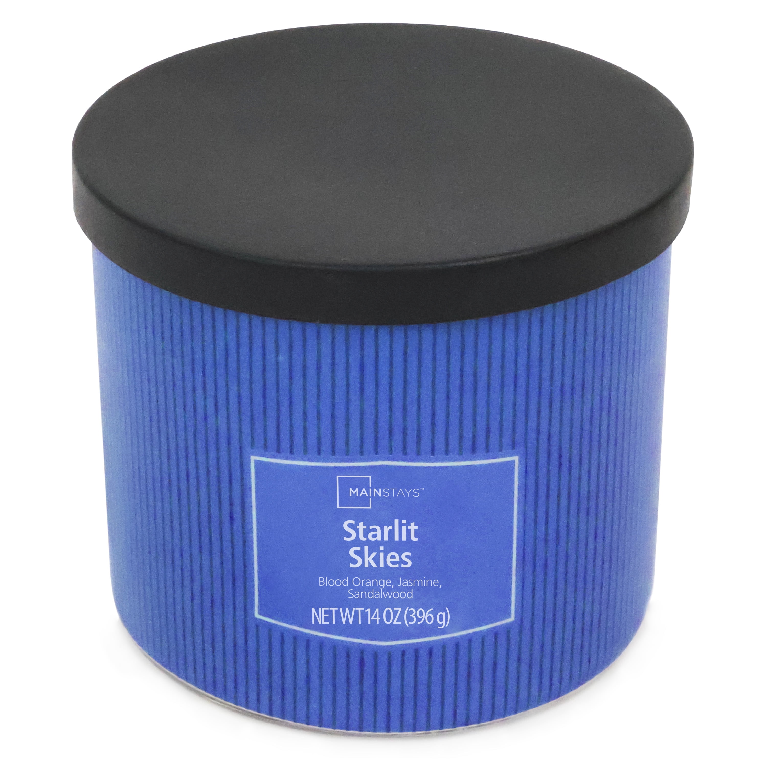Bougie parfumée Mainstays à 3 mèches, enveloppée texturée Cieux étoilés, 14 oz