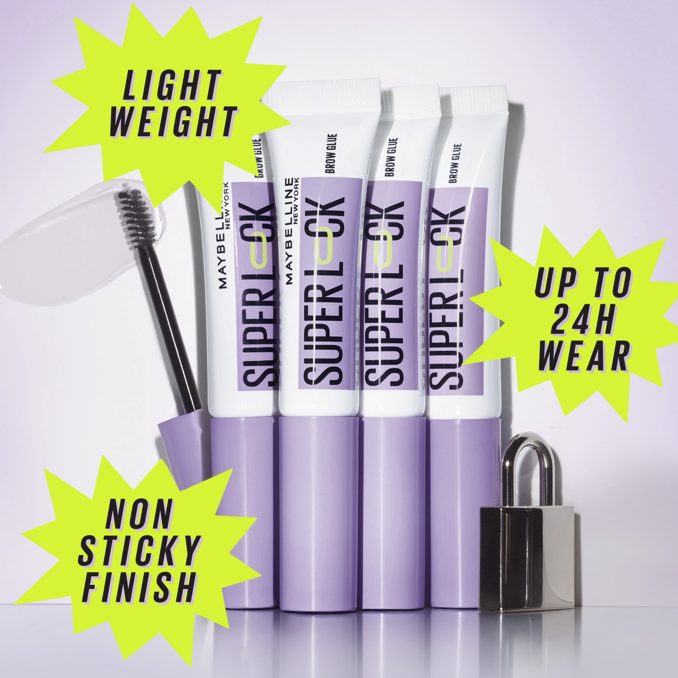 Colle à sourcils SuperLock de Maybelline, gel à sourcils transparent, tenue de 24 heures, black ,7 ml
