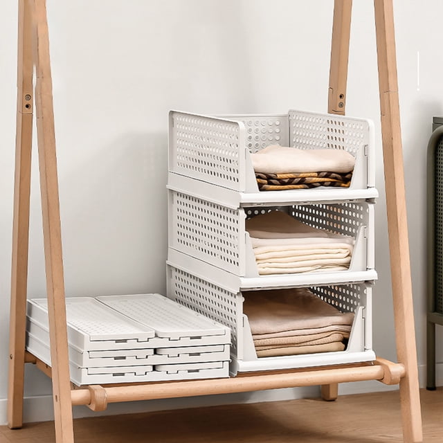 Big Savings! Clothes Storage Box with Drawer Style Design, Plastic Wardrobe Shelf Organizer, Foldable Pull-Out Storage Box with Layered Partition for Bedroom and Closet