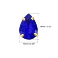 thumbnail image 2 of Unique Bargains 20Pack Teardrop Sew on Rhinestone - 14x10mm Glass Teardrop Crystal Rhinestones in Gold Prong Setting (Sapphire Blue), 2 of 7