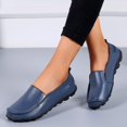 thumbnail image 5 of B91xZ Chaussures Plates Confortables en Cuir pour Femmes, Bleu Foncé 8, 5 of 5
