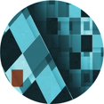 thumbnail image 1 of Ahgly Company Tapis d'Intérieur Lavable en Machine Carré Transitionnel Vert Turquoise Foncé, 3 Pieds Carré, 1 of 7