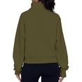 thumbnail image 4 of Womens Half Zip Hoodies Plus Size Fleece Sweatshirt Thumb Hole Cropped Pullover Fall Winter Tops, 4 of 6
