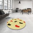 thumbnail image 4 of Ahgly Company Tapis Rond Lavable en Machine Intérieur Caramel Brun, 5 Pieds Rond, 4 of 7