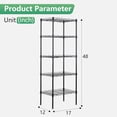 thumbnail image 2 of FDW Shelving 5 Wire Tier Kitchen Storage Cart Rack Units Pantry, Black, 2 of 7