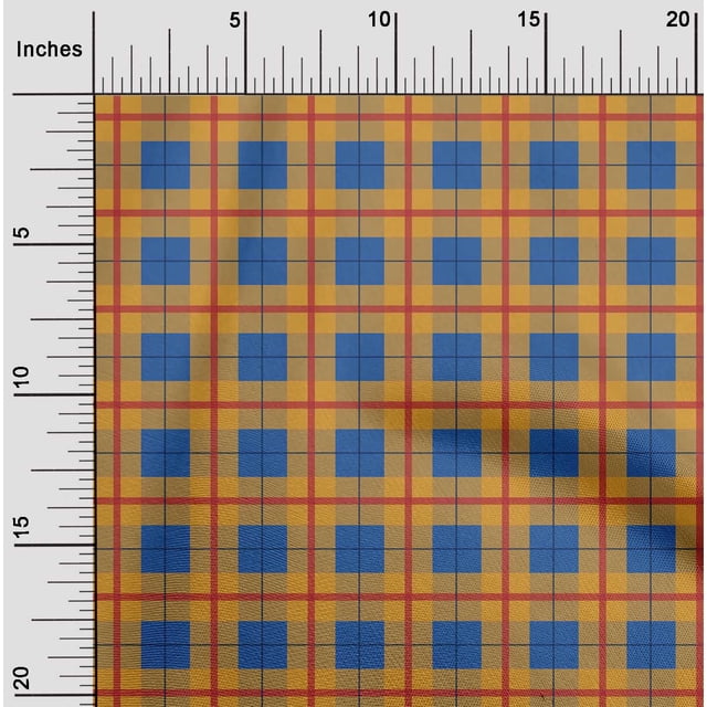 oneOone Georgette Viscose Fabric Madras Check Printed Craft Fabric BTY 42 Inch Wide