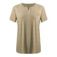thumbnail image 5 of Plebaso 2 Pack Hauts Grande Taille pour Femmes Col en V Manches Courtes Tee Tops Blouses Décontractées Confortables pour Femmes, 5 of 5