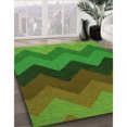 thumbnail image 3 of Ahgly Tapis Rectangulaire Lavable en Machine Intérieur Transitionnel Vert Armée, 5 Pieds x 8 Pieds, 3 of 7