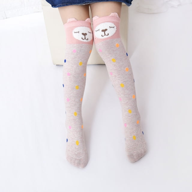 LSLJS Children's Socks Cotton Polka Dot Cute Stitching Over The Knee High Socks Fashion All-Match, Baby Socks
