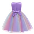 thumbnail image 2 of Robe Formelle pour Enfants Col à Sequins Fleuri Sans Manches une Pièce Rouge 7-8 Ans, 2 of 5
