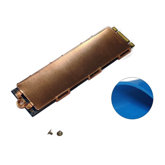 Copper M.2 SSD Heat Sink Radiator with Silicone Thermal Pad M.2 SSD Hard Disk Cooling Heatsink For NVME M2 NGFF 2280 PCIe SSD 1 Side