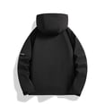 thumbnail image 4 of WRKEKC Men's Slim Fit Hooded Jacket with Adjustable Drawstring and Contrast Stitching, Urban Utility Coat for Modern Workwear Black 3XL, 4 of 8