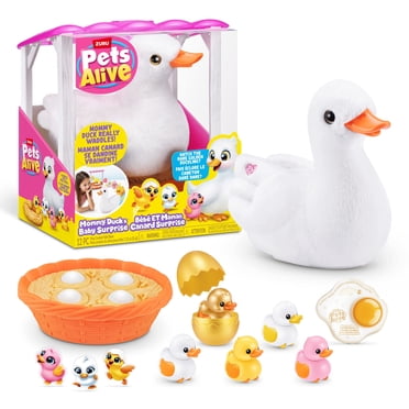 Pets Alive Maman Canard et son Bébé Surprise par ZURU - Coffret de jeu électronique interactif avec éclosion pour enfants de 3 ans et plus