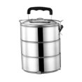 thumbnail image 4 of Stackable Lunch Box, Food Lunch Container Leakproof Adult Lunch Box, Stainless Steel Bento Lunch Container for Outdoor, Camping, Office, Worker 3 layer, 4 of 8
