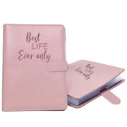 Linnome Leather Binder Magnetic Closure Refillable Ring Binder Organizer for Documents Manuals A