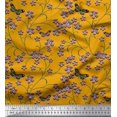 thumbnail image 1 of Soimoi Modal Satin Fabric Insect,Leaves & Flower Floral Print Fabric by The Yard 42 Inch Wide, 1 of 2