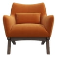 thumbnail image 1 of Fauteuil d'Appoint en Velours Orange Style Mobilier Moderne Mi-Siècle Piedmont, 1 of 7