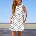 thumbnail image 2 of PMVFHDE Robe Fille pour l'Été Mode Fille Mignonne Printemps et Été Imprimée Col Rond Sans Manches Robe Décontractée (5), Blanc, 3-4, 2 of 5