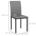 thumbnail image 3 of HOMCOM Ensemble de 4 Chaises de Salle à Manger, Chaises d'Appoint Rembourrées en Similicuir, 3 of 10