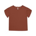 thumbnail image 3 of Yanlir 2025 Chemises d'Été pour Enfants Manches Raglan T-Shirt Graphique à Manches Courtes Haut à Col Rond T-Shirt pour Filles Tee Ample Décontracté Hauts (Coffee, 5 Ans), 3 of 5