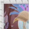 thumbnail image 2 of oneOone Polyester Spandex Chocolate Brown Fabric Tropical Abstract With Flamingo Sewing Material Print Fabric By The Yard 56 Inch Wide, 2 of 4