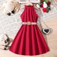 thumbnail image 2 of Kcodviy Robe Sans Manches Unie pour Tout-Petites Filles Robe de Princesse Robe de Danse Fête Filles Robe Lapin Robes Vêtements, 2 of 7