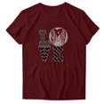 thumbnail image 2 of Aboser T-Shirts Graphiques de Baseball Love pour Femmes 2024 Été Col Rond T-Shirts Baseball Cadeaux de la Fête des Mothers Hauts Amples à Manches Courtes, 2 of 3