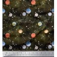 thumbnail image 1 of Soimoi Poly Georgette Fabric Planet Galaxy Printed Fabric 1 Yard 42 Inch Wide, 1 of 3