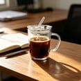 thumbnail image 4 of Tasse d'Eau en Verre avec Couvercle et Paille en Verre Réutilisable, Gobelet Transparent Épais Sans Plomb avec Poignée, Capacité de 400 ml, 1 Unité, 4 of 6