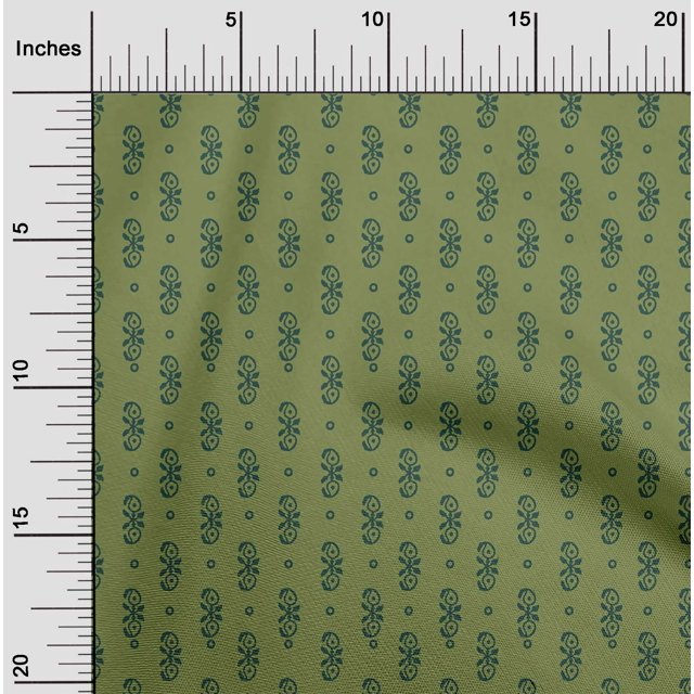 oneOone Viscose Chiffon Fabric Circle|Leaves & Paisley Block Print Fabric BTY 42 Inch Wide