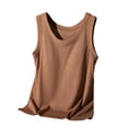 thumbnail image 2 of UPPADA Womens Crewneck Tank Tops Summer Sleeveless Scoop Neck Tees Solid Color Basic Slim Fitted Cami Shirts Womens Tank Tops Camisole Top Built In Bra Adjustable Straps,Prime of Days 2025, 2 of 6