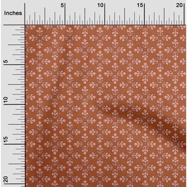 oneOone Cotton Silk Fabric Floral Block Printed Craft Fabric BTY 42 Inch Wide