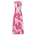 thumbnail image 4 of Lenago Blouses Grande Taille pour Femmes Mode Décontractée Chic Été Sans Manches Col en V Robe Imprimée Fermeture Éclair Robe Longue Robes de Plage en Solde, 4 of 8