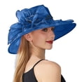 thumbnail image 1 of Women's Solid Color Big Flower Shade English Lady Elegant Temperament Sun Hat, 1 of 4