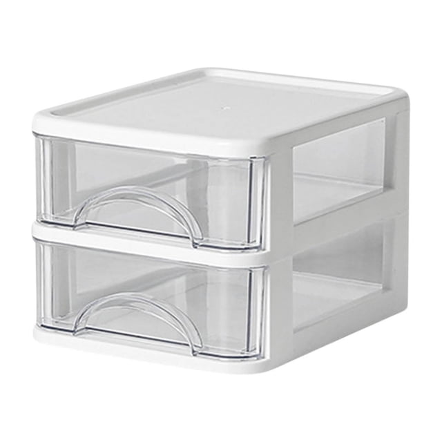 Plastic Desktop Storage Drawer Organizer with Transparent Multi-Layer Design for Stationery and Cosmetics 2 to 5 Drawer Options