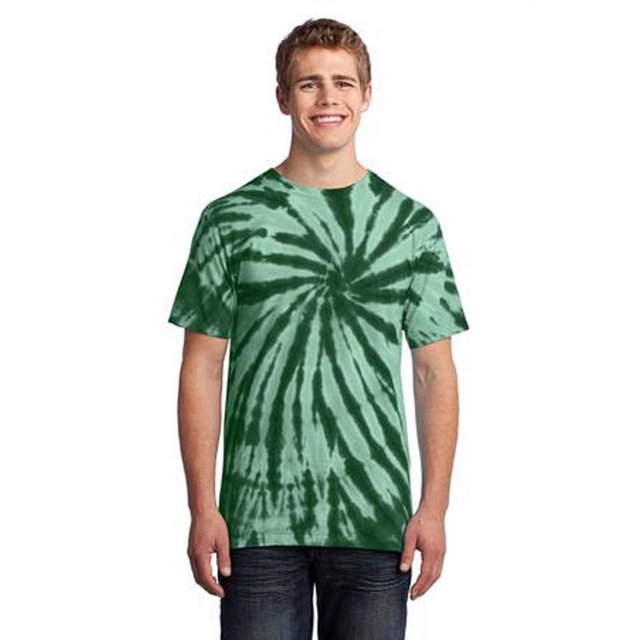 Port & Company Mens Essential Tie-Dye Tee - Forest Green - Large
