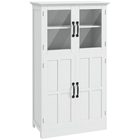 HOMCOM Armoire de Rangement de Cuisine avec Étagères à 4 Niveaux, Tablettes Ajustables