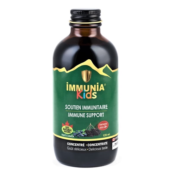 Immunia ELDERBERRY SYRUP for Kids - Formula made from Elderberry concentrate & Wild Blueberry. Reduces the duration of flu symptoms. No sugar added. Delicious taste. Made in Canada (3 pack)