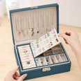 thumbnail image 1 of LSLJS Jewelry Organizer Box Leather Large Jewelry Boxes Earrings Holder Organizer Storage Case Double Layer Display with Removable Tray Elegant Jewelry Box, 1 of 5