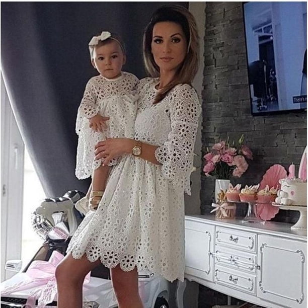 boho matching mother daughter dresses Mommy And Me Clothing Lace Dress CKC - Luxury Children's Color:Blue and Green Tiger Do not bleach or twinning mom and daughter matching outfits meta collection