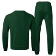 thumbnail image 4 of Kcodviy Male Casual Solid Two Men Suits Classic Piece Suit O Neck Big Suit off Shoulder Sleeve Sweatshirt Mens Slim Fit 3 Cute Suit Drawstring Pocket Pants Set, 4 of 5