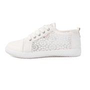 Ediodpoh Women Casual Shoes Breathable Lace Flat Shoes Lightweight Comfortable Walking Shoes for Women on Sneakers Running Shoes for Women White_003 37